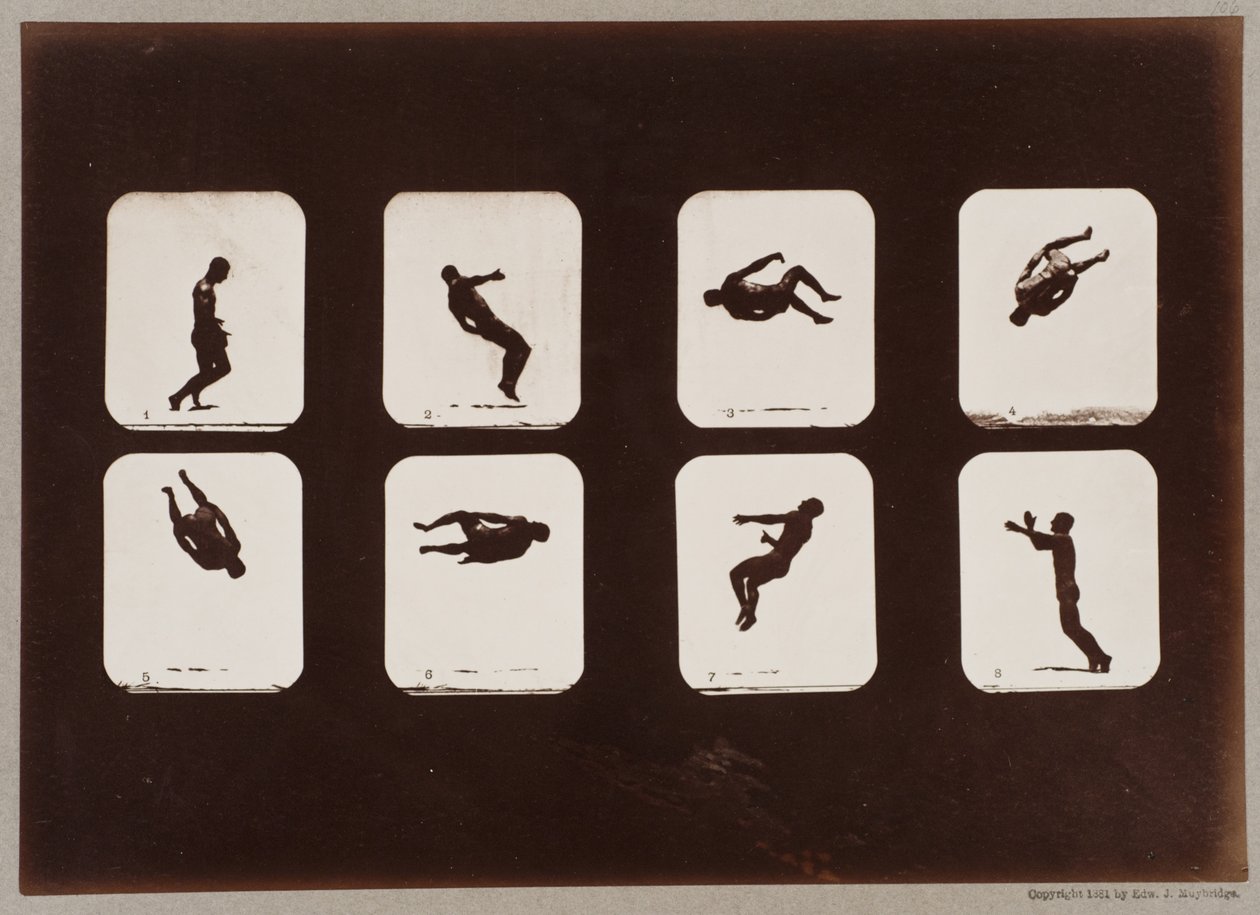 106. tábla. Sportolók, Twisting Summersault alkotó: Eadweard Muybridge