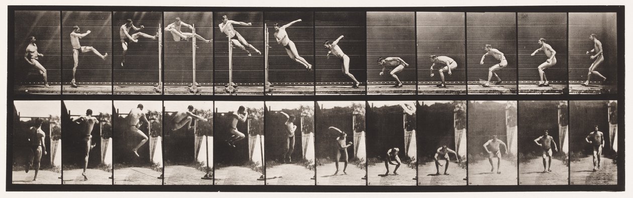 tányér 158. Ugrás; Futó Twist magasugrás (cipő) alkotó: Eadweard Muybridge
