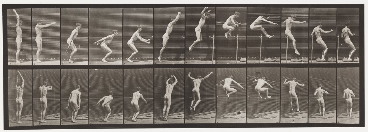 Tányér 161. Ugrás; Álló magasugrás alkotó: Eadweard Muybridge