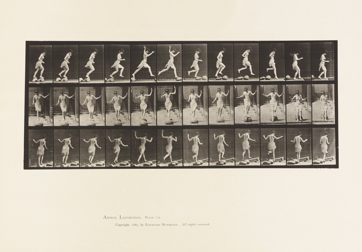 170. tábla. Kőtől kőig a patakon át, 1885 alkotó: Eadweard Muybridge