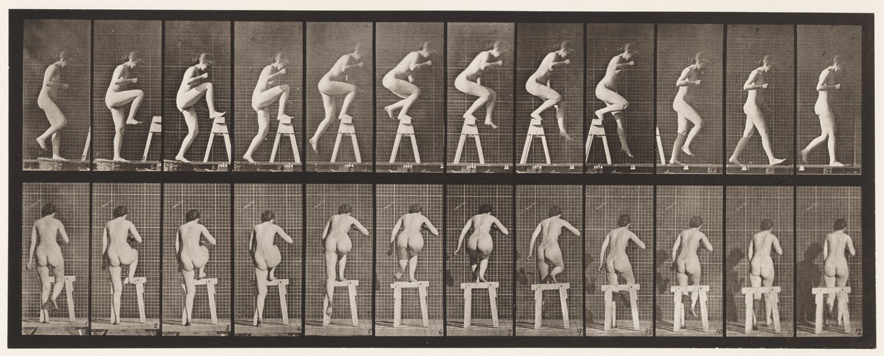 178. tábla. Fel- és fellépés egy aknara alkotó: Eadweard Muybridge