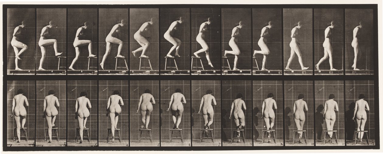 180-as tányér. Székre fellépés és felül alkotó: Eadweard Muybridge