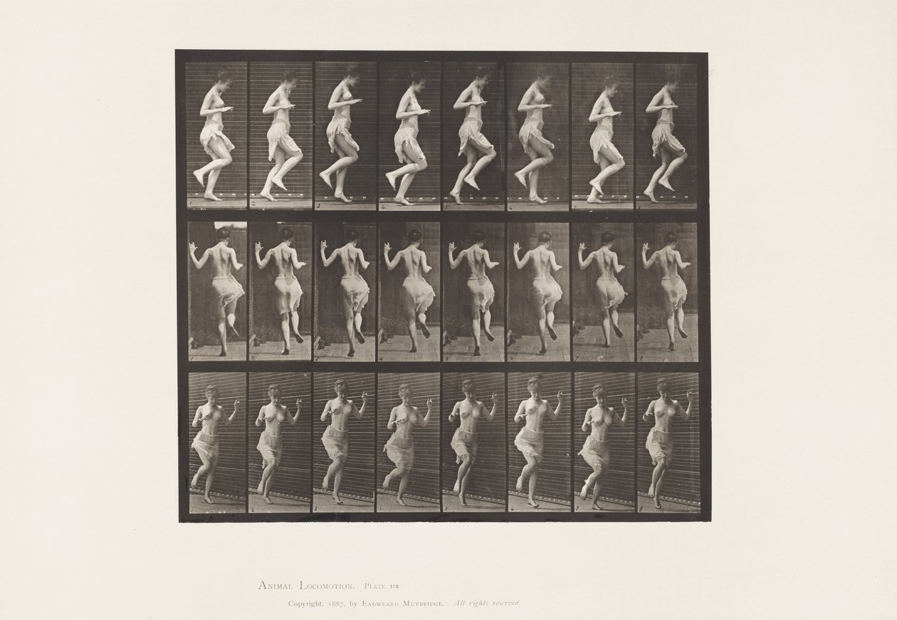 185. tábla. Bal lábon ugrás, 1885 alkotó: Eadweard Muybridge
