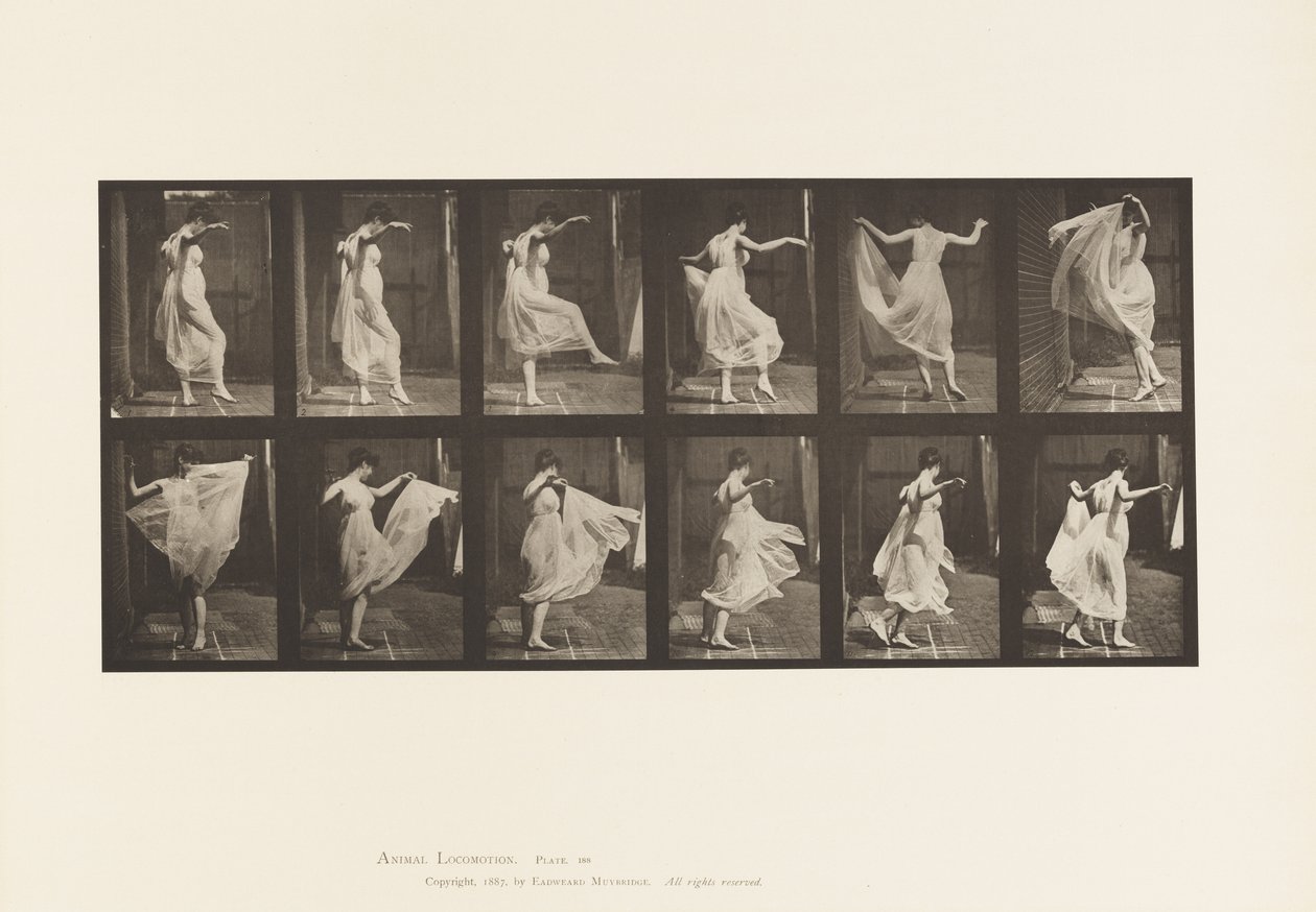 188. tányér. Tánc (divatos) alkotó: Eadweard Muybridge