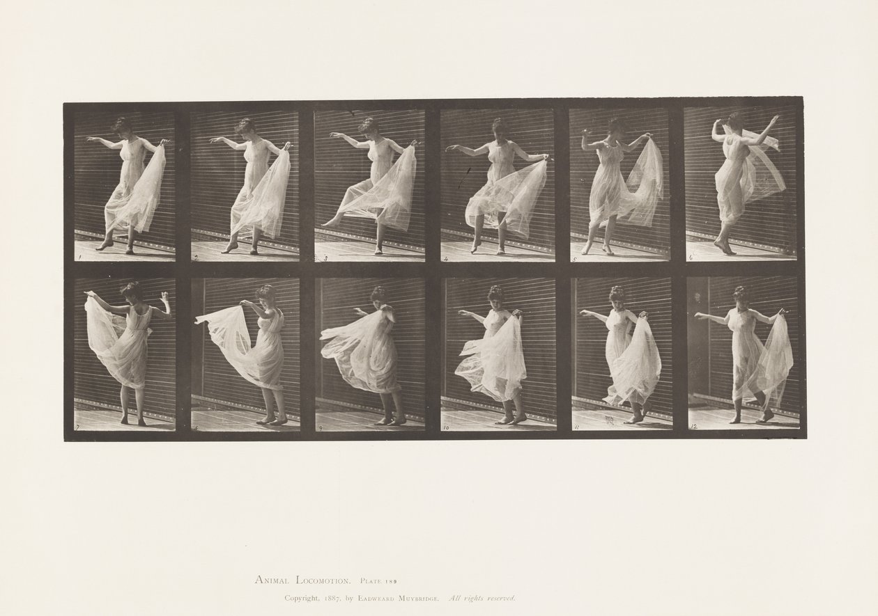 189. tányér. Tánc (divatos) alkotó: Eadweard Muybridge