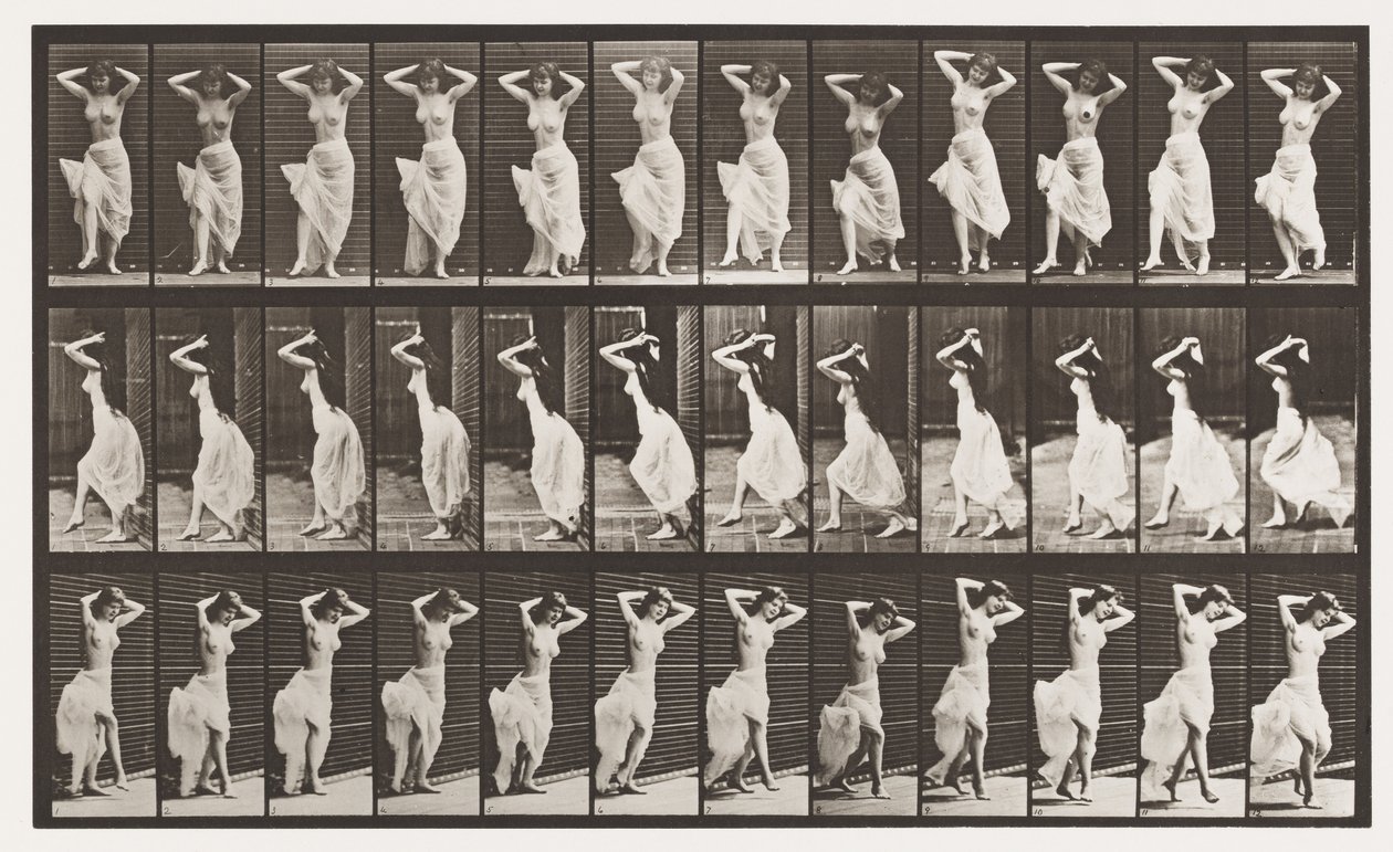 190. tányér. Tánc (Nautch) alkotó: Eadweard Muybridge