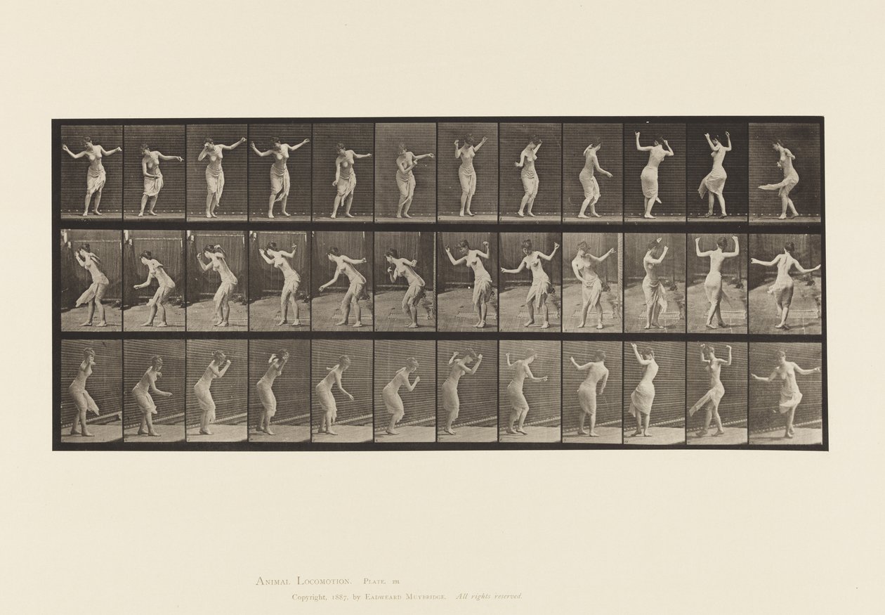 191. tányér. Tánc (divatos) alkotó: Eadweard Muybridge