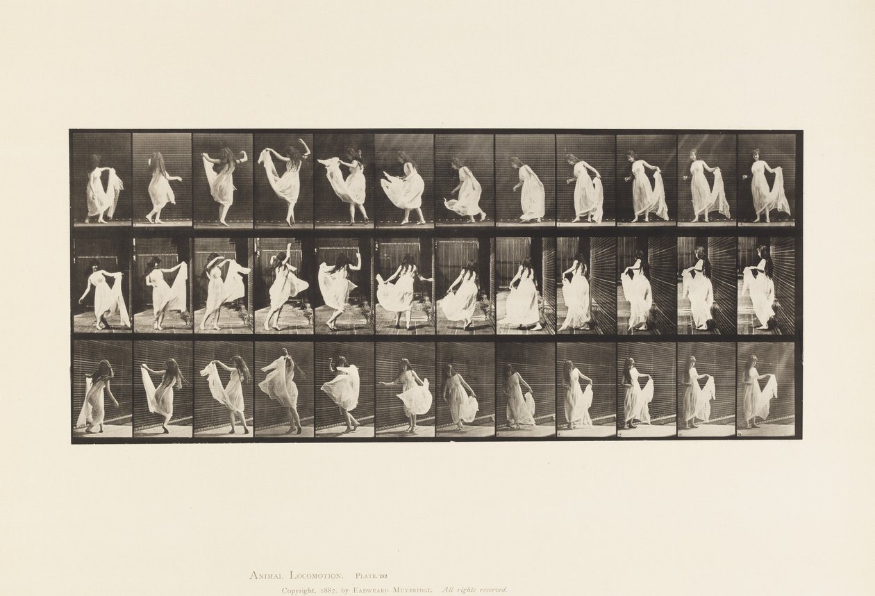 193. tányér. Tánc (divatos) alkotó: Eadweard Muybridge