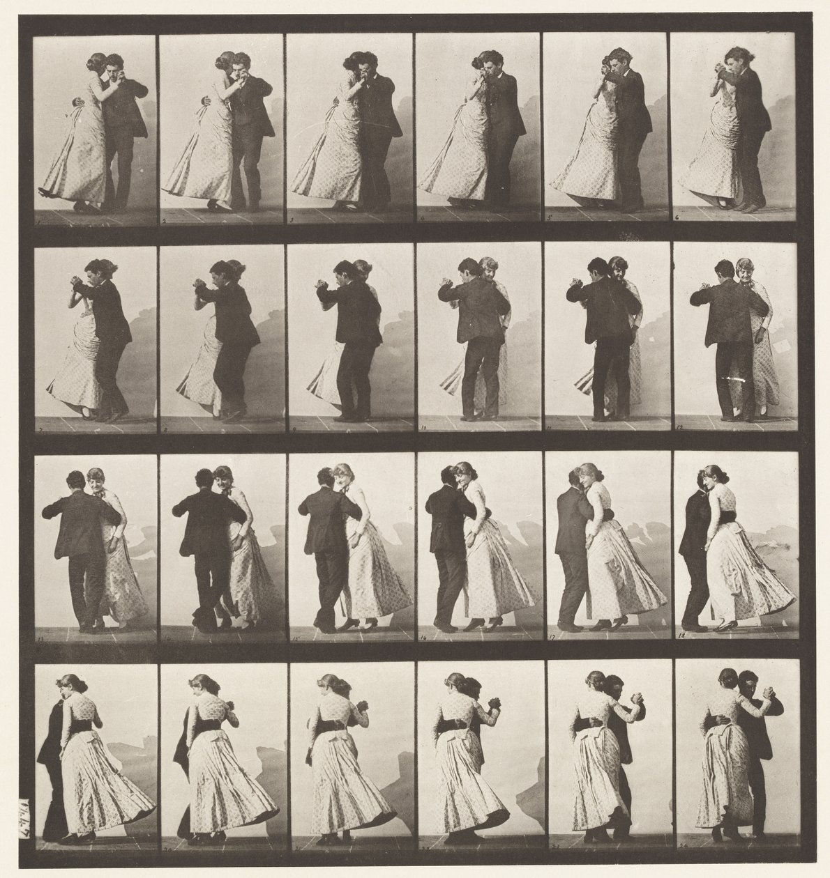 197. tányér. Táncos keringő, két modell alkotó: Eadweard Muybridge