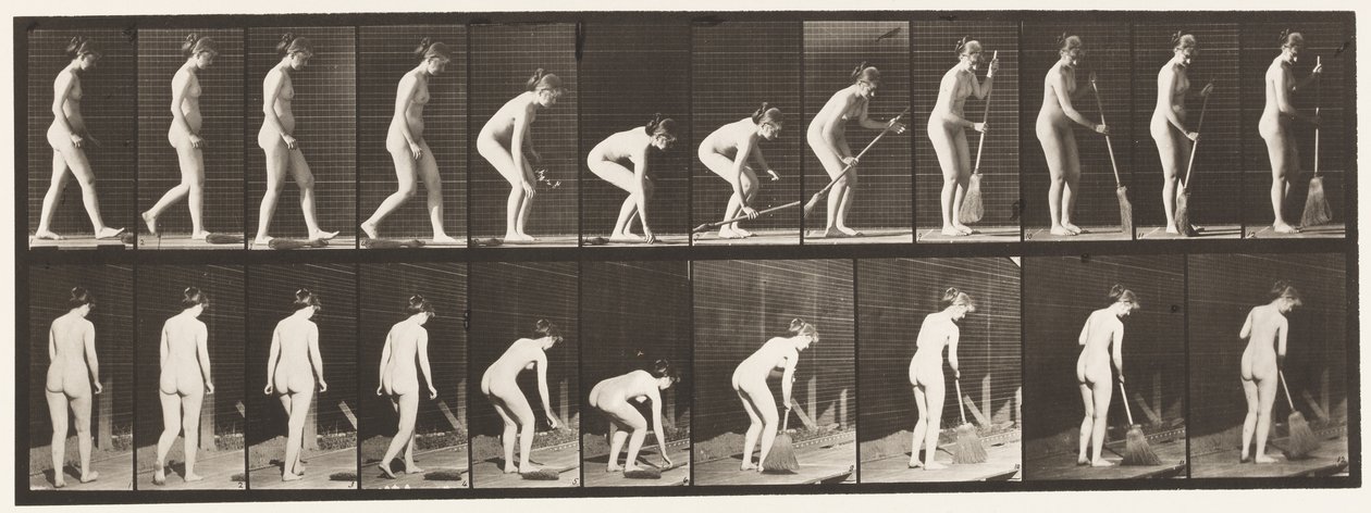 219. tábla. Hajlító és emelő seprű és seprő alkotó: Eadweard Muybridge