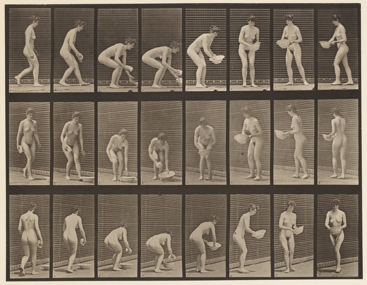 223. tábla. Hajlító és emelő medence, törlés és forgatás, 1872-1885 alkotó: Eadweard Muybridge