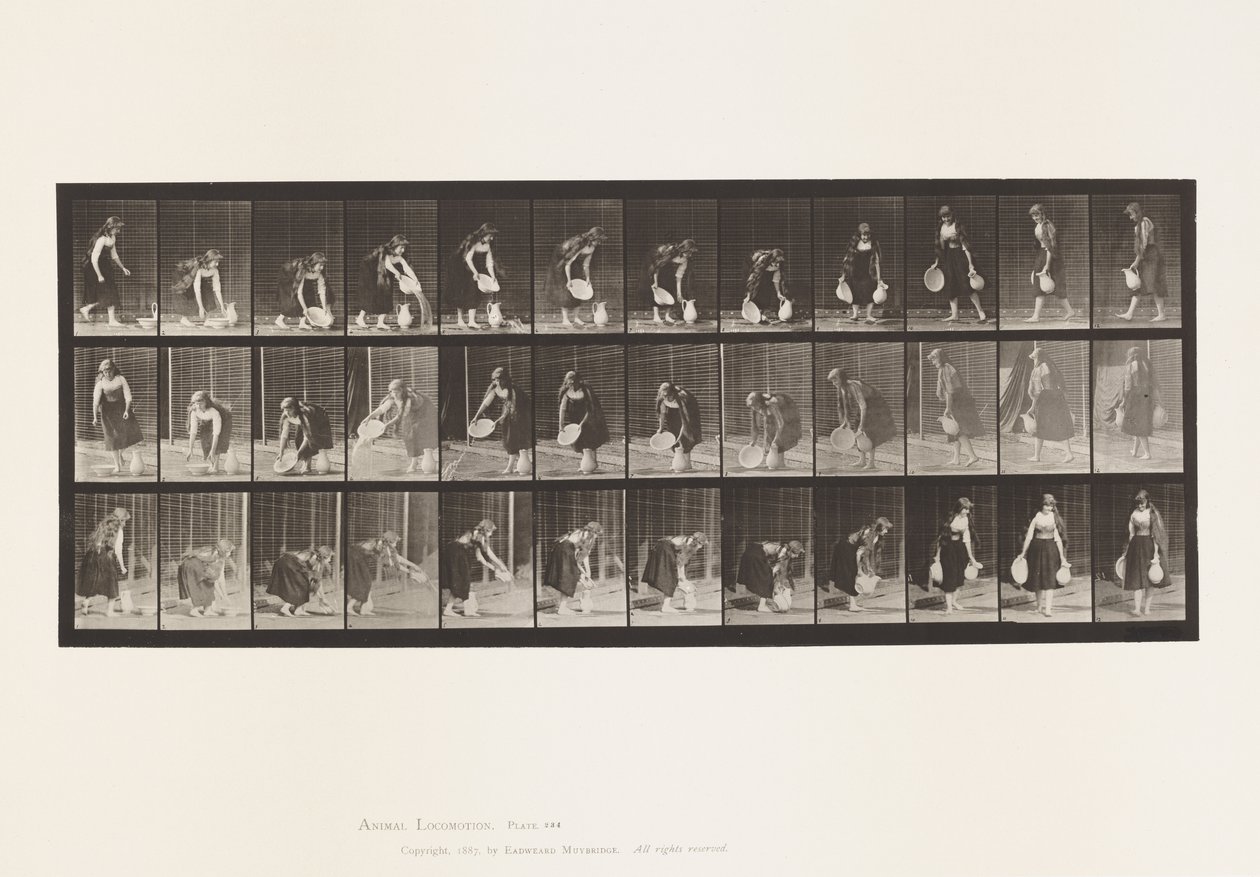 234. tábla. Vízemelő és -ürítő medence és forgatás alkotó: Eadweard Muybridge