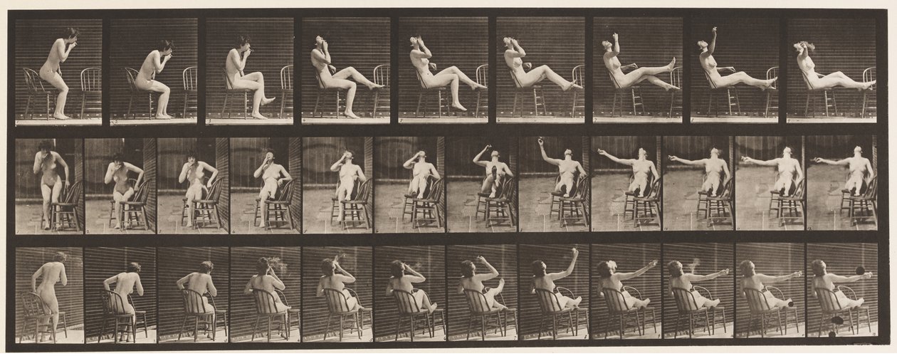 247. tányér. Ülés Lábak felhelyezése a székre alkotó: Eadweard Muybridge