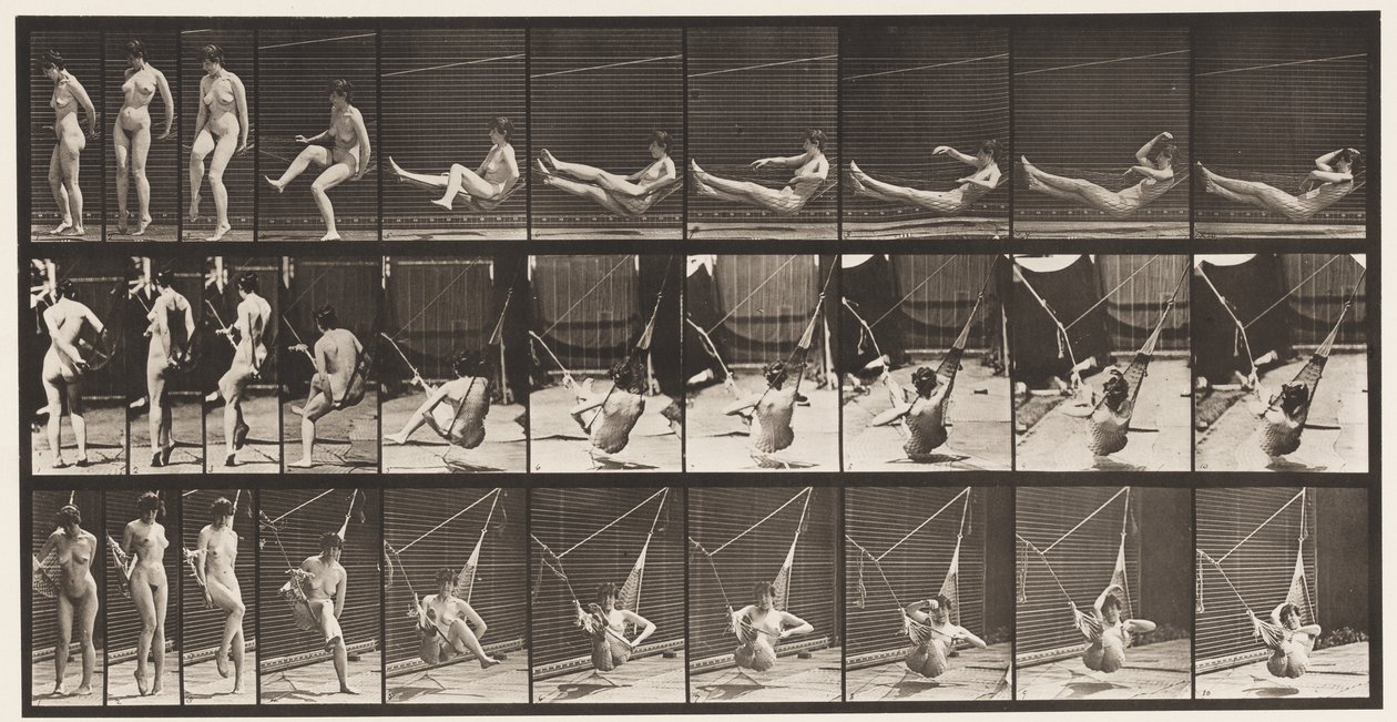 261. tábla. Bejutás a függőágyba, 1872-1885 alkotó: Eadweard Muybridge