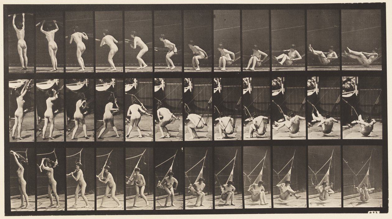 262. tábla. Kiszállás a függőágyból alkotó: Eadweard Muybridge