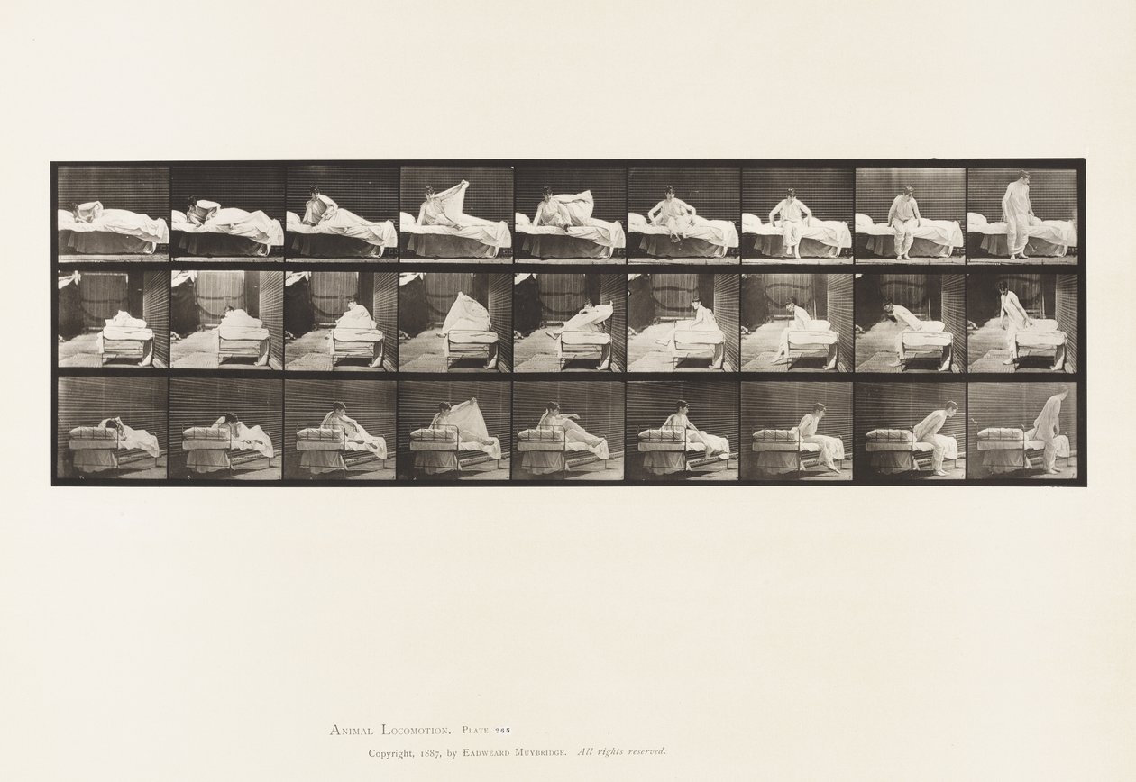 265. tányér. Kikelni az ágyból és felkészülni a térdre alkotó: Eadweard Muybridge