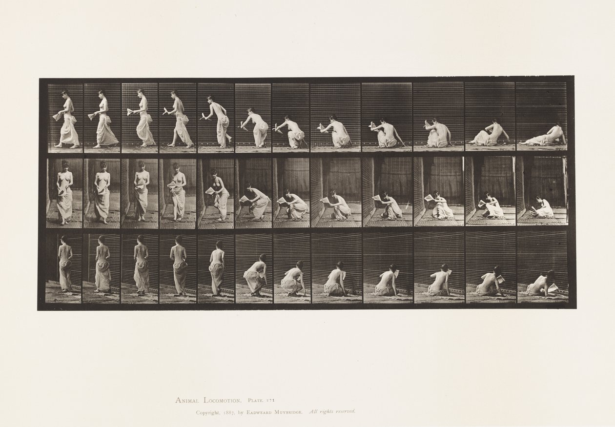 271. tábla. Balkézben papírral a földből kelve alkotó: Eadweard Muybridge