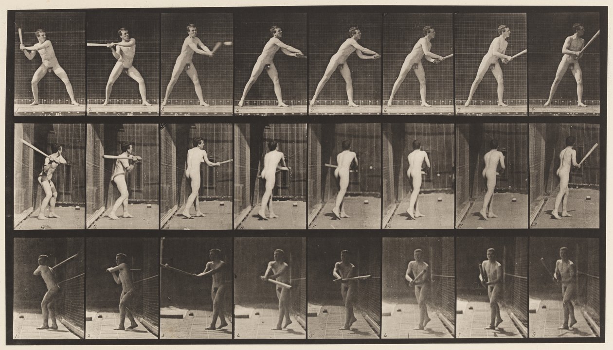 Tányér 277. Base-ball; Ütőkezelés alkotó: Eadweard Muybridge
