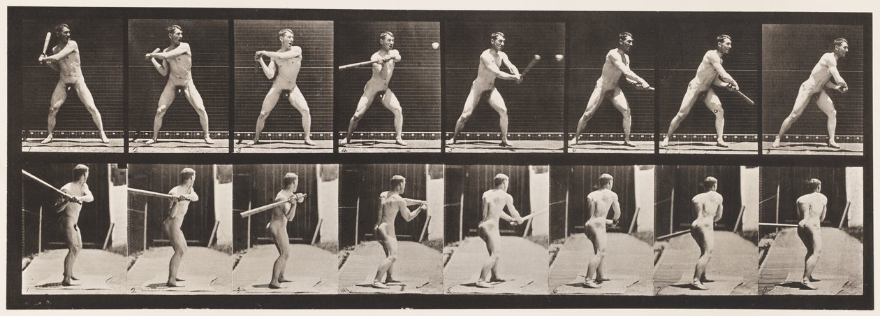 279. tányér.Alaplabda; Ütő, 1885 alkotó: Eadweard Muybridge