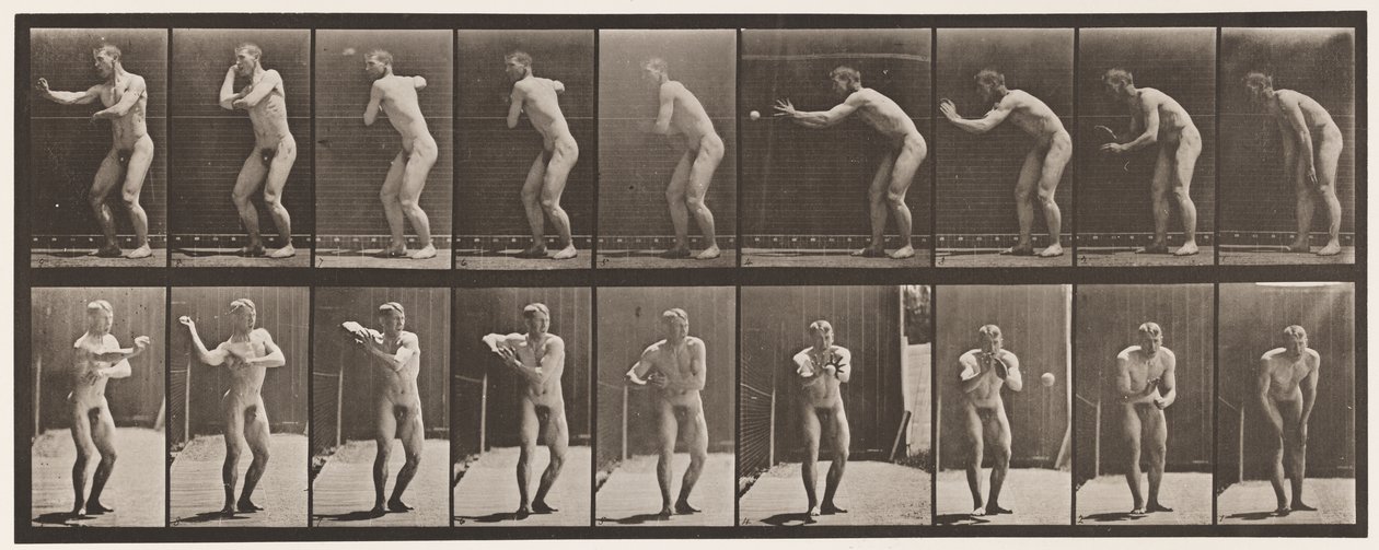 281. tányér. Base-ball; Fogás és dobás alkotó: Eadweard Muybridge