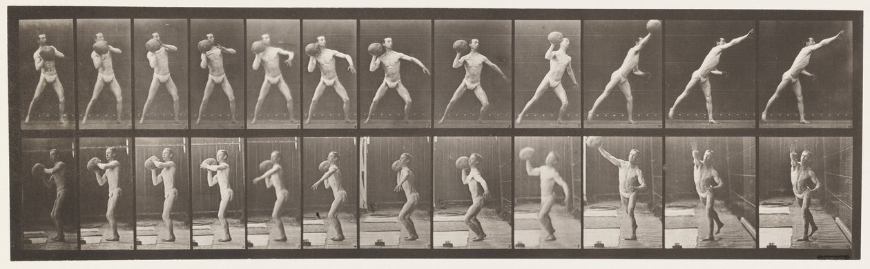 319. tábla. Egy 75 lb-s szikla felemelése alkotó: Eadweard Muybridge