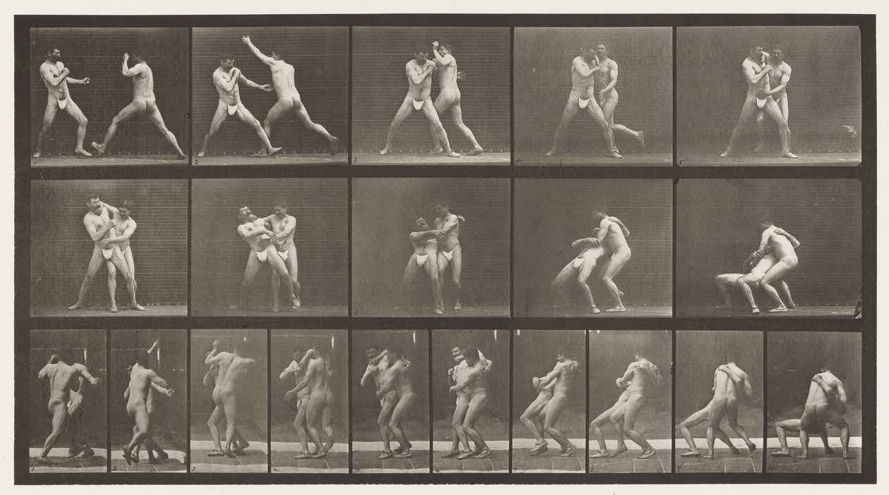 tábla 331. Ökölvívás; Állj meg a Cross-Buttocks alkotó: Eadweard Muybridge