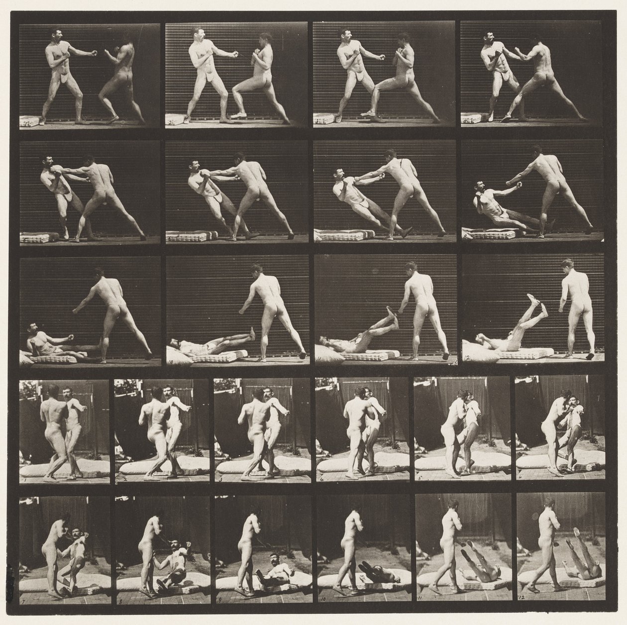 tábla 333. Ökölvívás; 53 Kopogás 52 Le (cipők) alkotó: Eadweard Muybridge