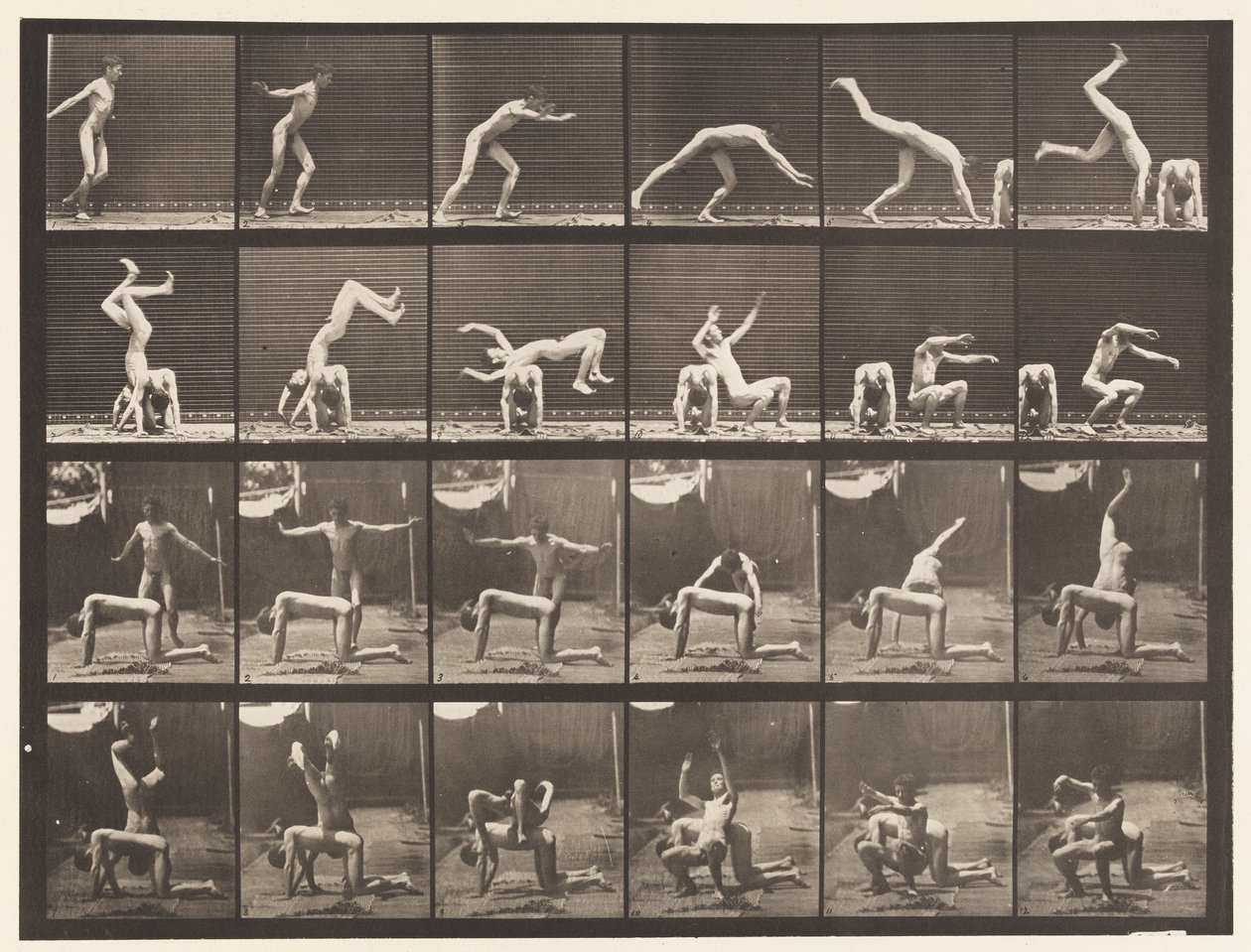 364. tábla. Kézrugó az ember hátán alkotó: Eadweard Muybridge