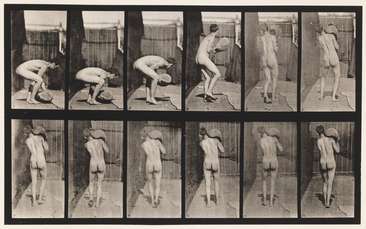 Tányér 397. Emelés 75-lb. Kő a vállon, 1872-1885 alkotó: Eadweard Muybridge