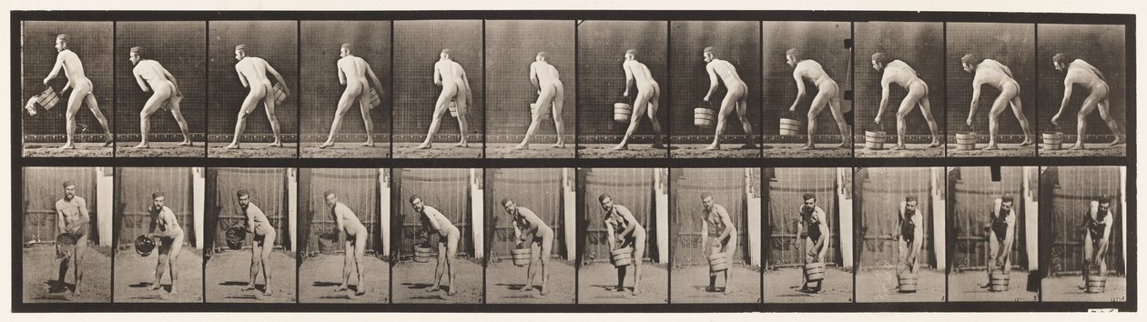 398. tábla. Egy vödör víz kiürítése, 1872-1885 alkotó: Eadweard Muybridge
