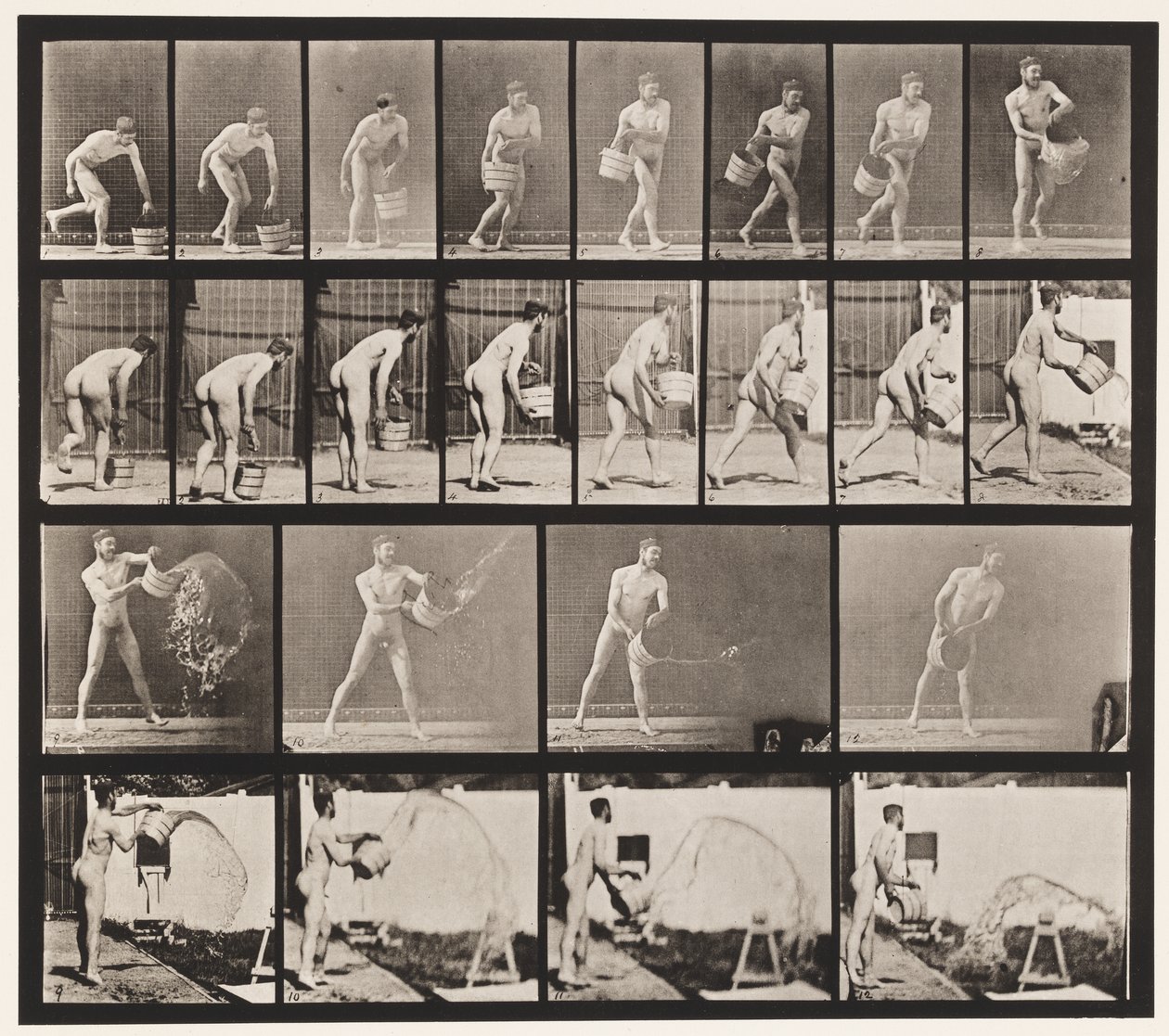 400. tábla Vízkiürítő vödör, 1872-1885 alkotó: Eadweard Muybridge