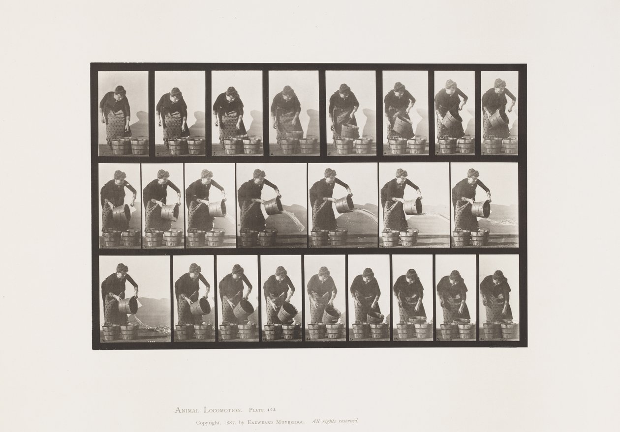 403. tányér. Víz kiürítése alkotó: Eadweard Muybridge