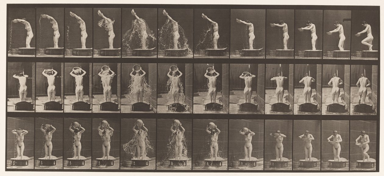 409. tányér. Vízöntő medence a fej fölé alkotó: Eadweard Muybridge