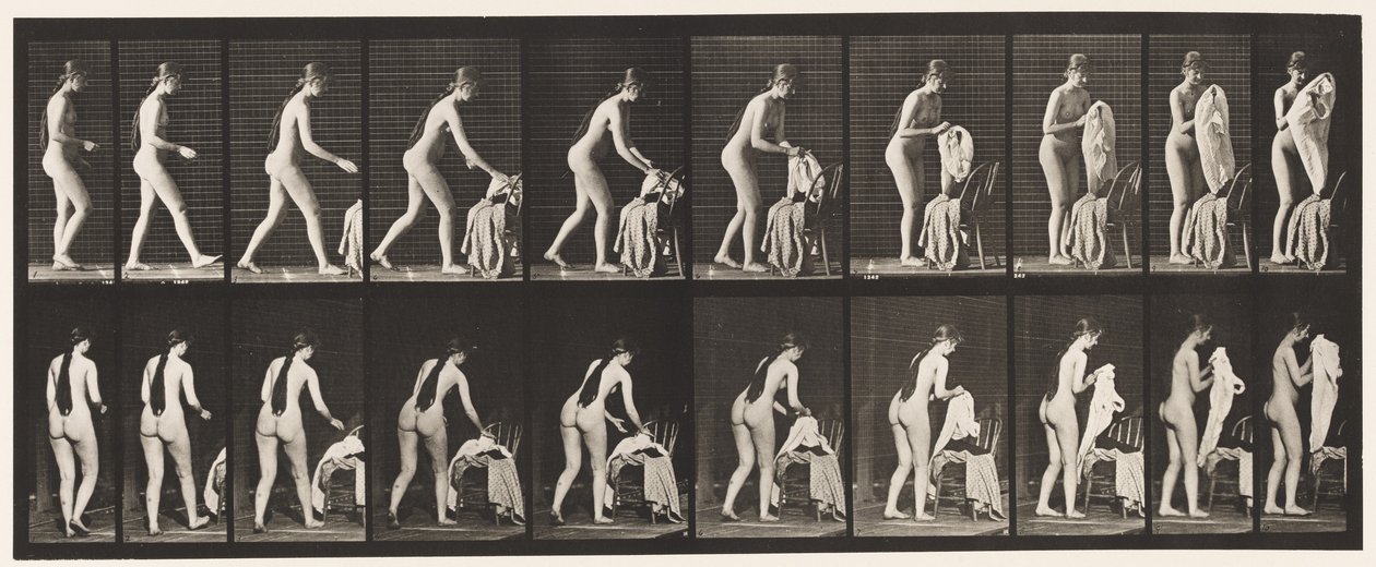 Tányér 415. WC, felkészülés a ruházatra alkotó: Eadweard Muybridge