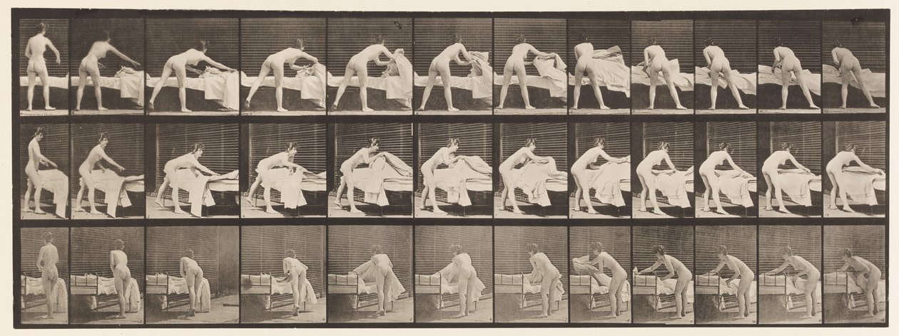 436. tányér. Ágyterítés alkotó: Eadweard Muybridge