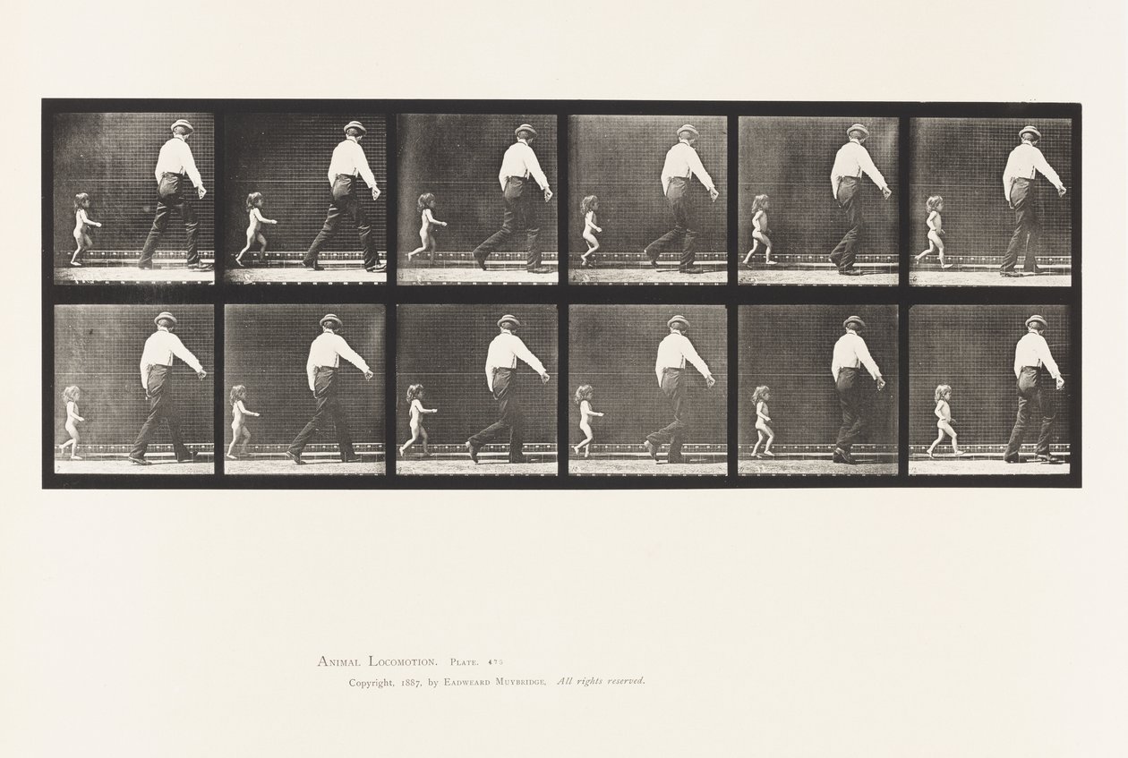 470. tábla. Gyermek 20N, Futás egy férfi után alkotó: Eadweard Muybridge