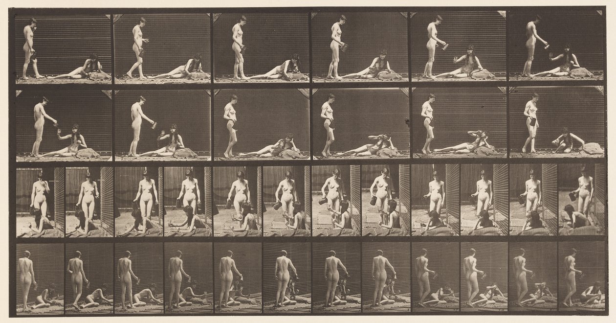 485. tábla. Két modell; A, 10 Serleget állva és töltve;, 1872-1885 alkotó: Eadweard Muybridge