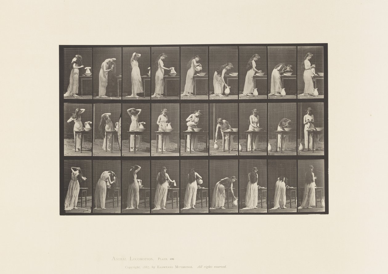 496. tábla. A WC vegyes fázisai, 1885 alkotó: Eadweard Muybridge