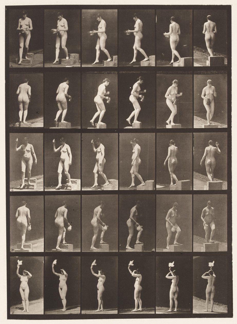 525. A. tábla, leszálló lépcső; B, Ascending Step;, 1872-1885 alkotó: Eadweard Muybridge