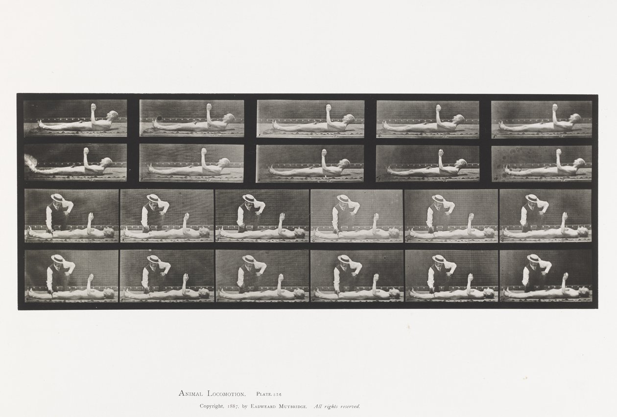 556. tábla.Local Chorea; A, B, Hazugság közben alkotó: Eadweard Muybridge