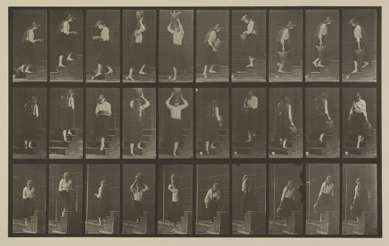 504-es számú tábla. Emelkedő és leszálló lépcsők alkotó: Eadweard Muybridge