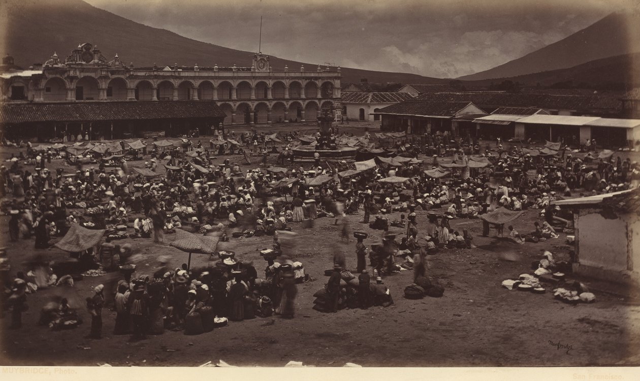 Tér és alkirályi palota, Antigua Guatemala alkotó: Eadweard Muybridge