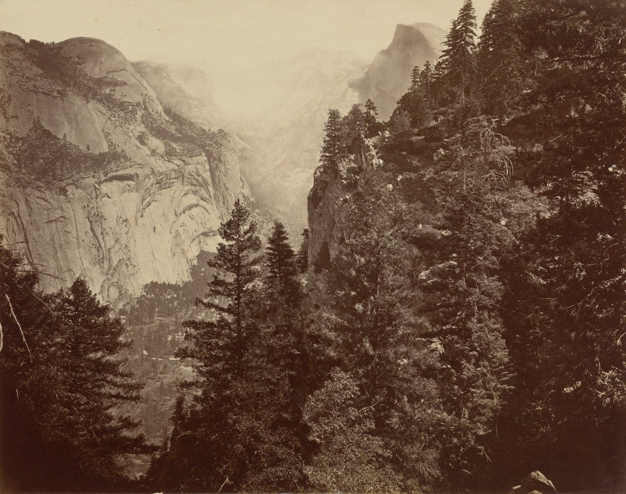 Tenaya-kanyon a Union Pointról, Yosemite-völgy,1872 (fénykép) alkotó: Eadweard Muybridge