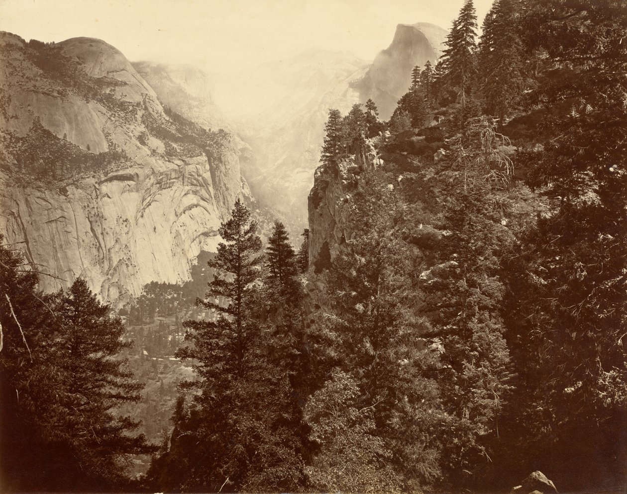 Tenaya-kanyon Union Pointból, a Yosemite völgyéből alkotó: Eadweard Muybridge