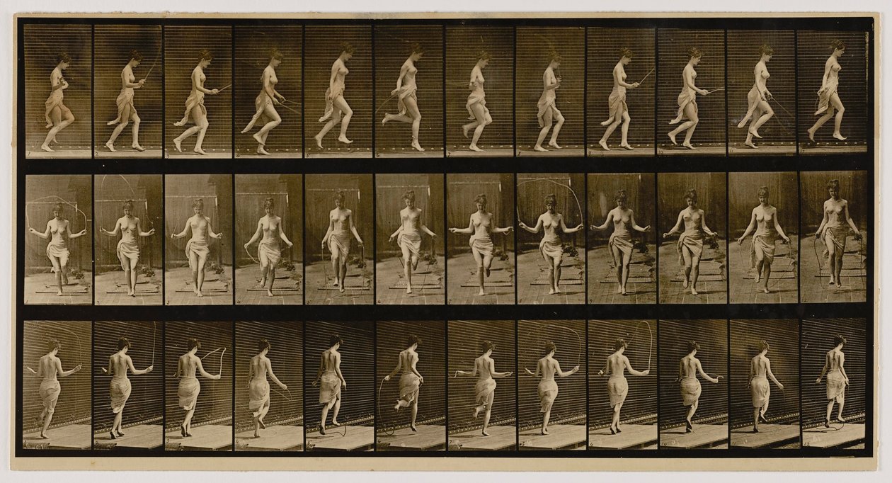 Woman Using Skipping Rope, az Animal Locomotion című könyvből alkotó: Eadweard Muybridge