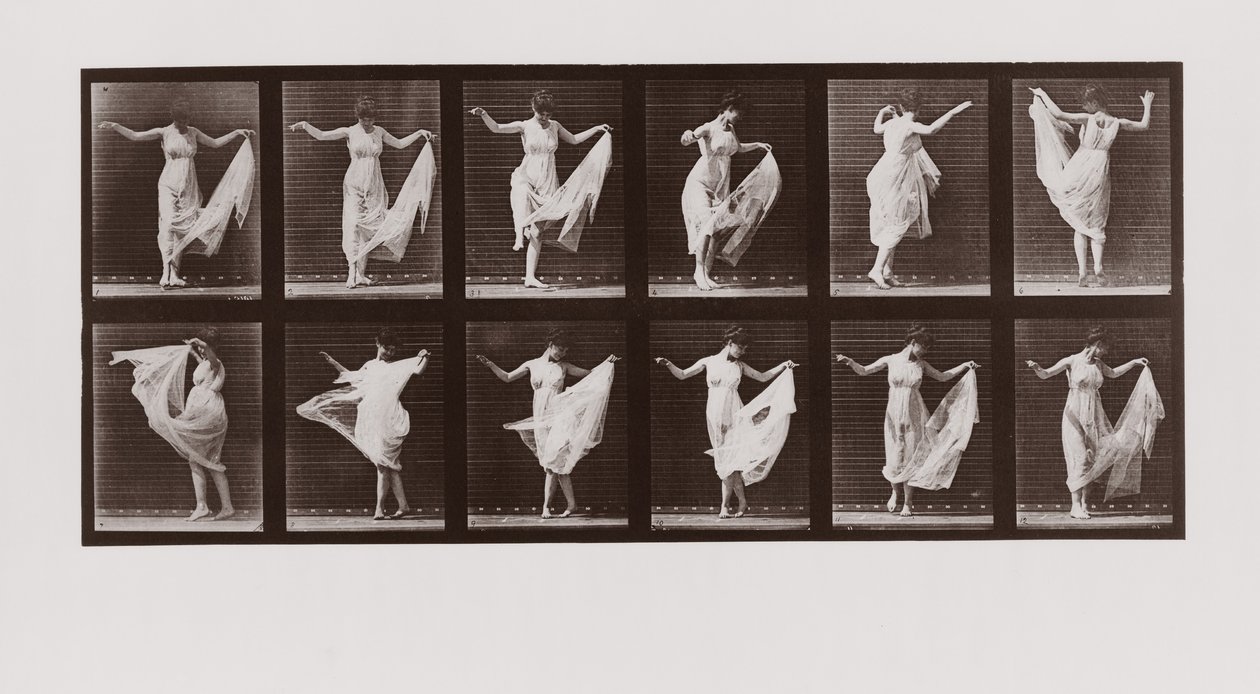Táncoló nő, 107-es tányér az Animal Locomotion-ból, 1887 alkotó: Eadweard Muybridge