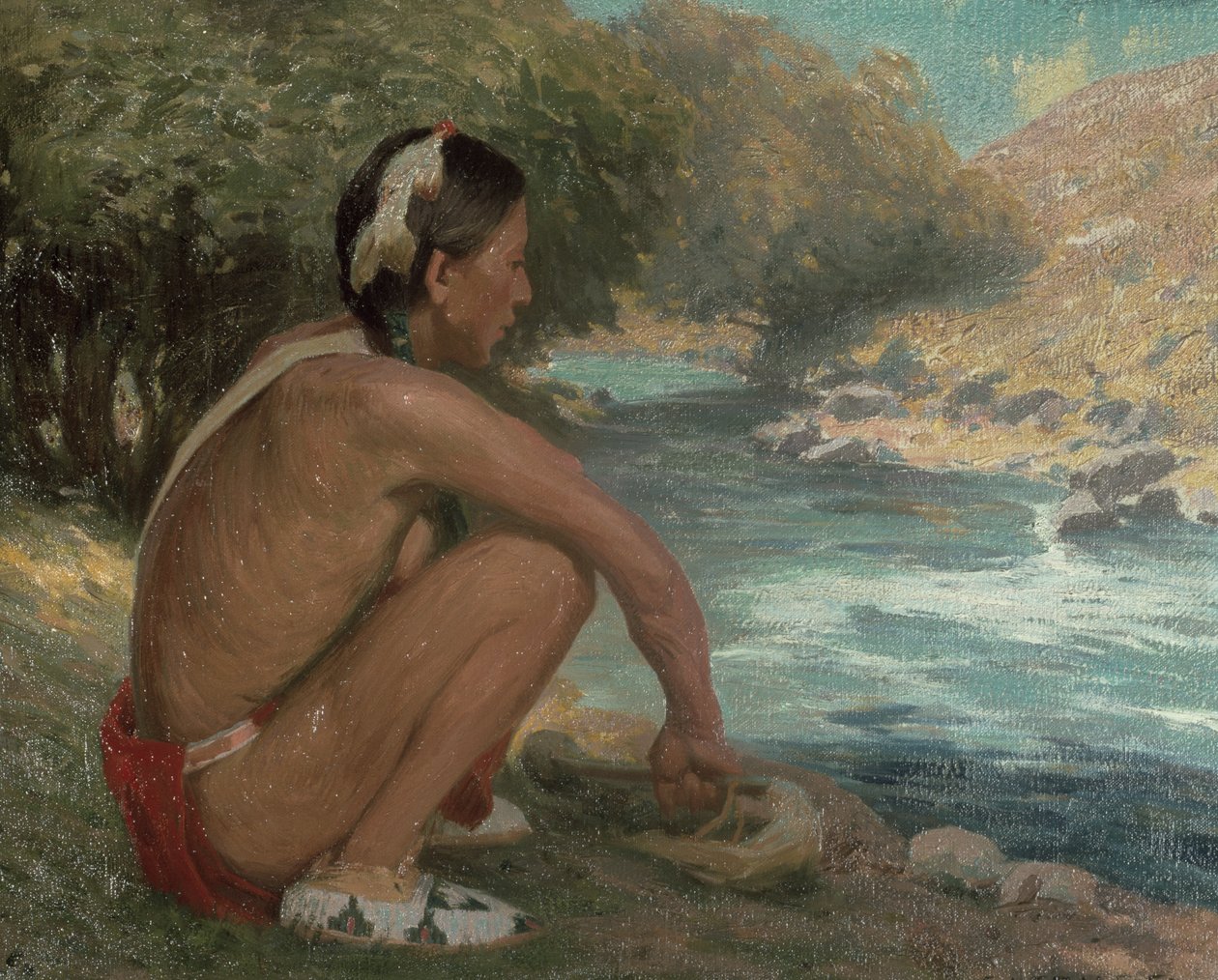 A hegyi patak, 1914 körül alkotó: Eanger Irving Couse