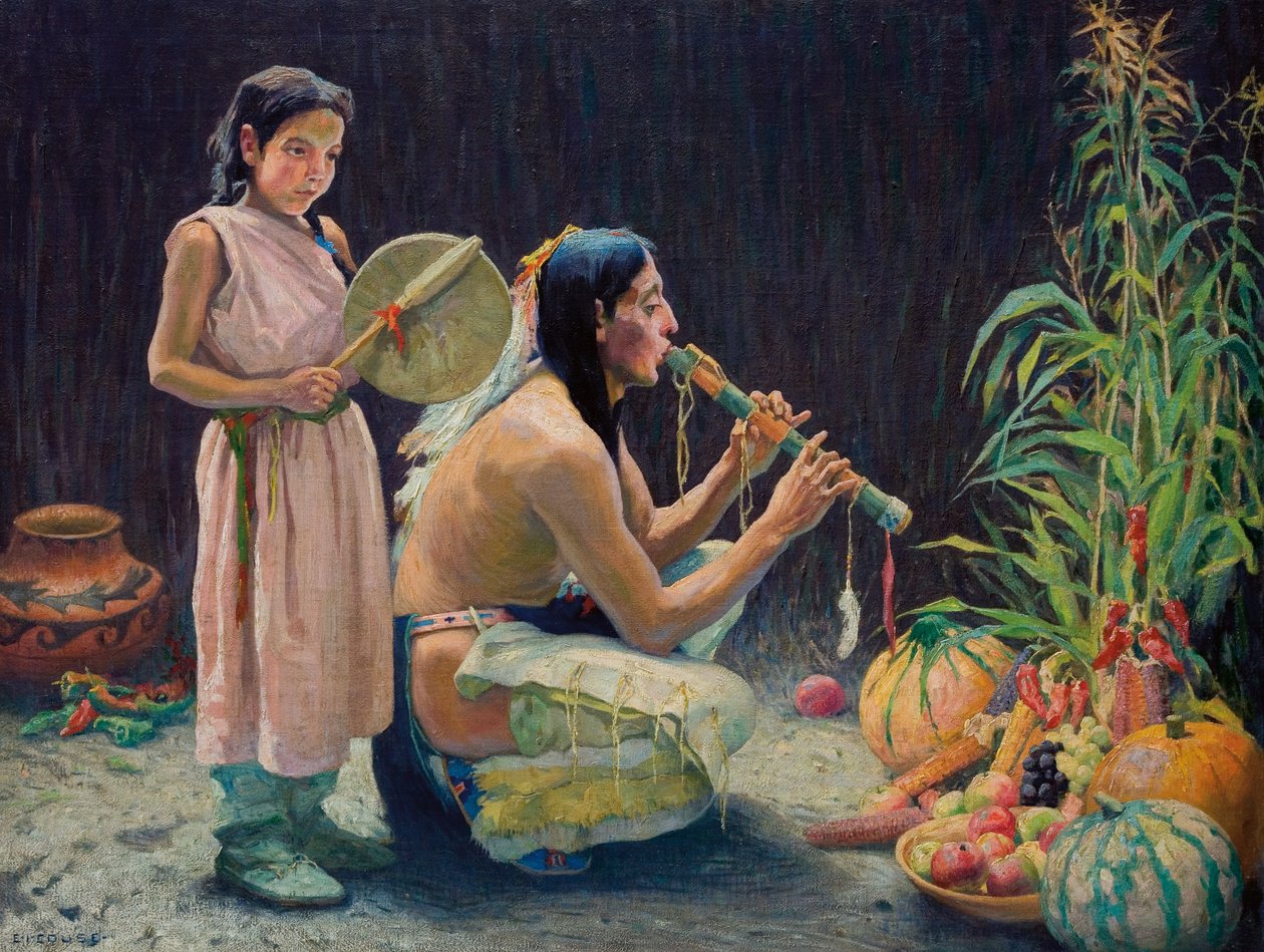 The Harvest Song, 1920 körül (olaj, vászon) alkotó: Eanger Irving Couse