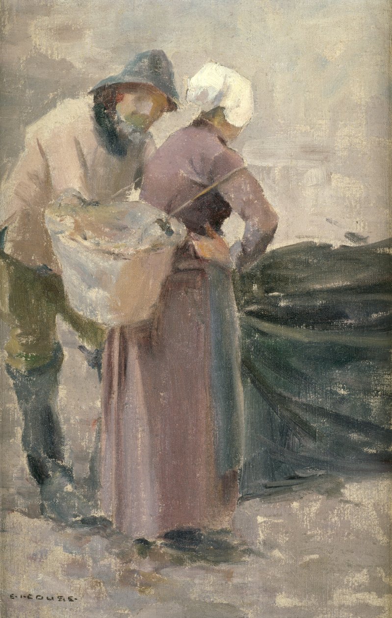 A háziasszony a halászfogást nézi, 1900 körül alkotó: Eanger Irving Couse