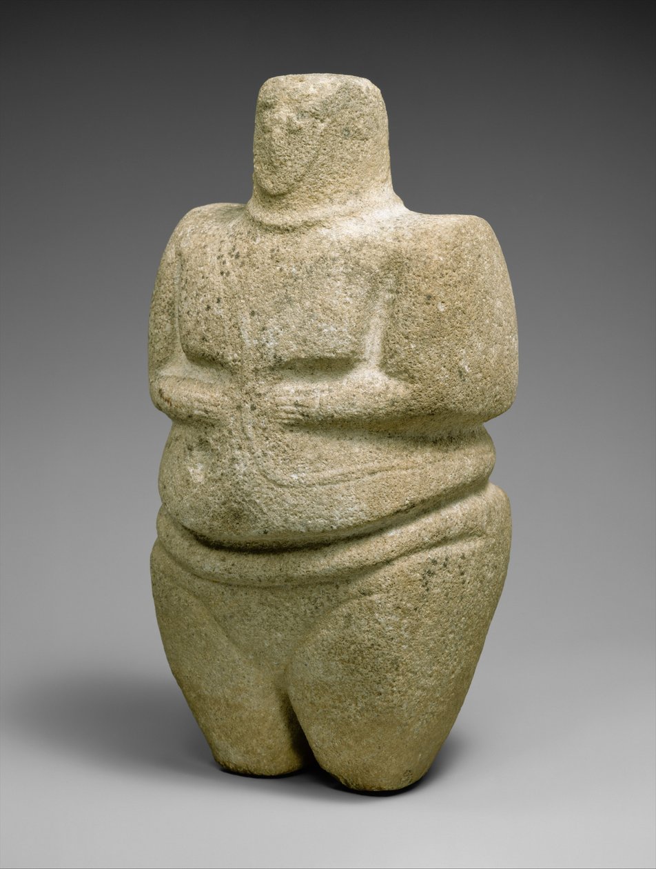 Álló, szíjat és nyakláncot viselő női alak, Kr.e. 3–2. évezred (homokkő és kvarcit) alkotó: Early Bronze Age